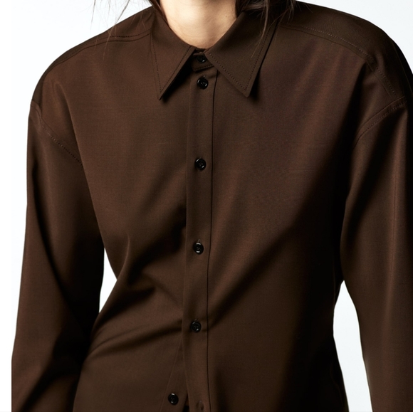 Zara Tailored Brown Shirt - Picture 7 of 9